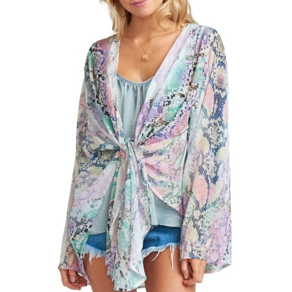 ๐SHOW ME YOUR MUMU๐ Felicity Flutter Top ~ Snake Print Small S NWT